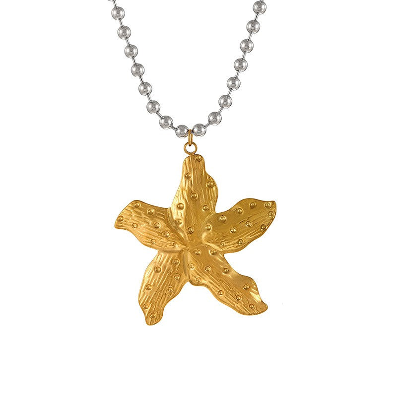 Classy Two-Tone Cross & Horse Pendant Necklace