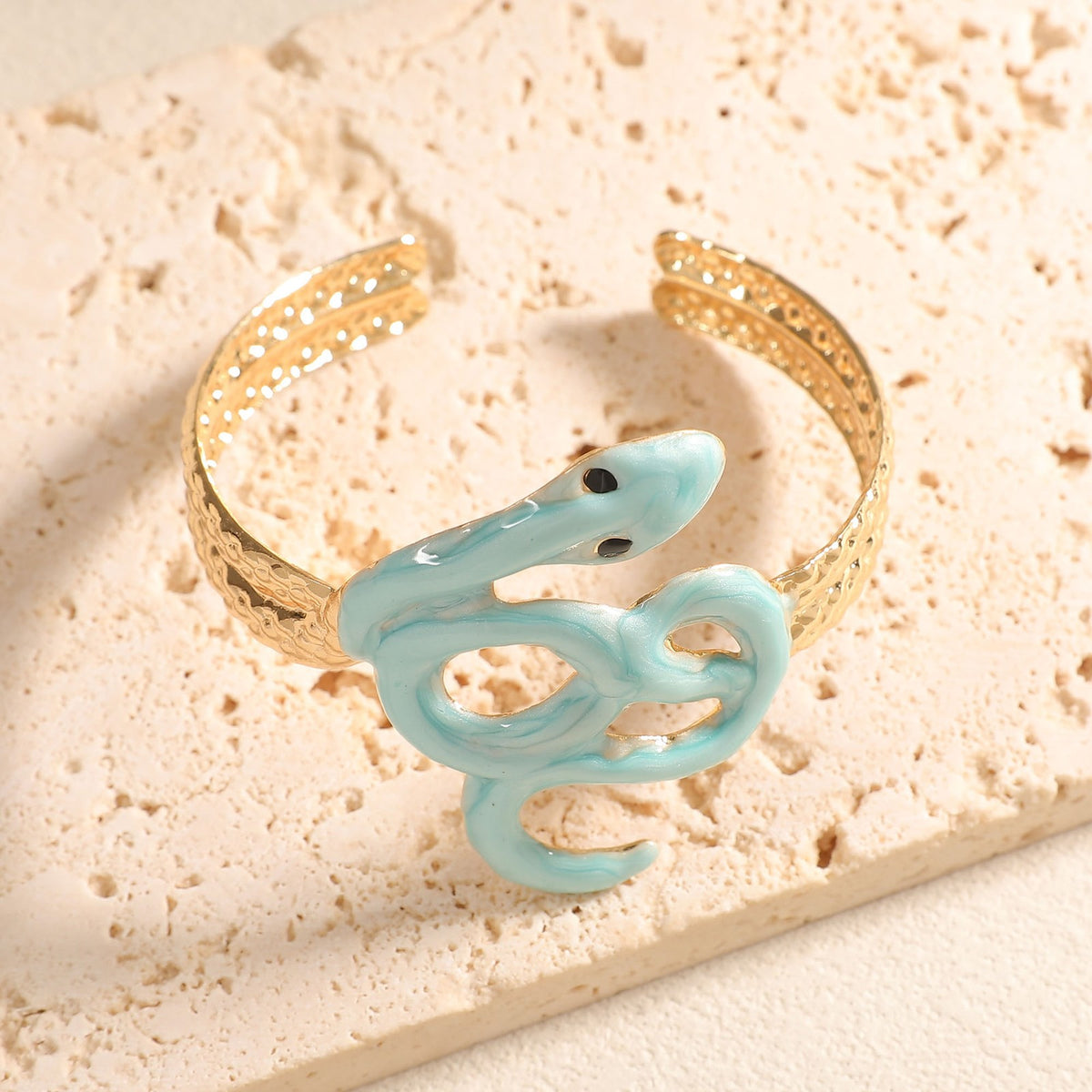 Classy Enamel Geometric Open Cuff Bracelet