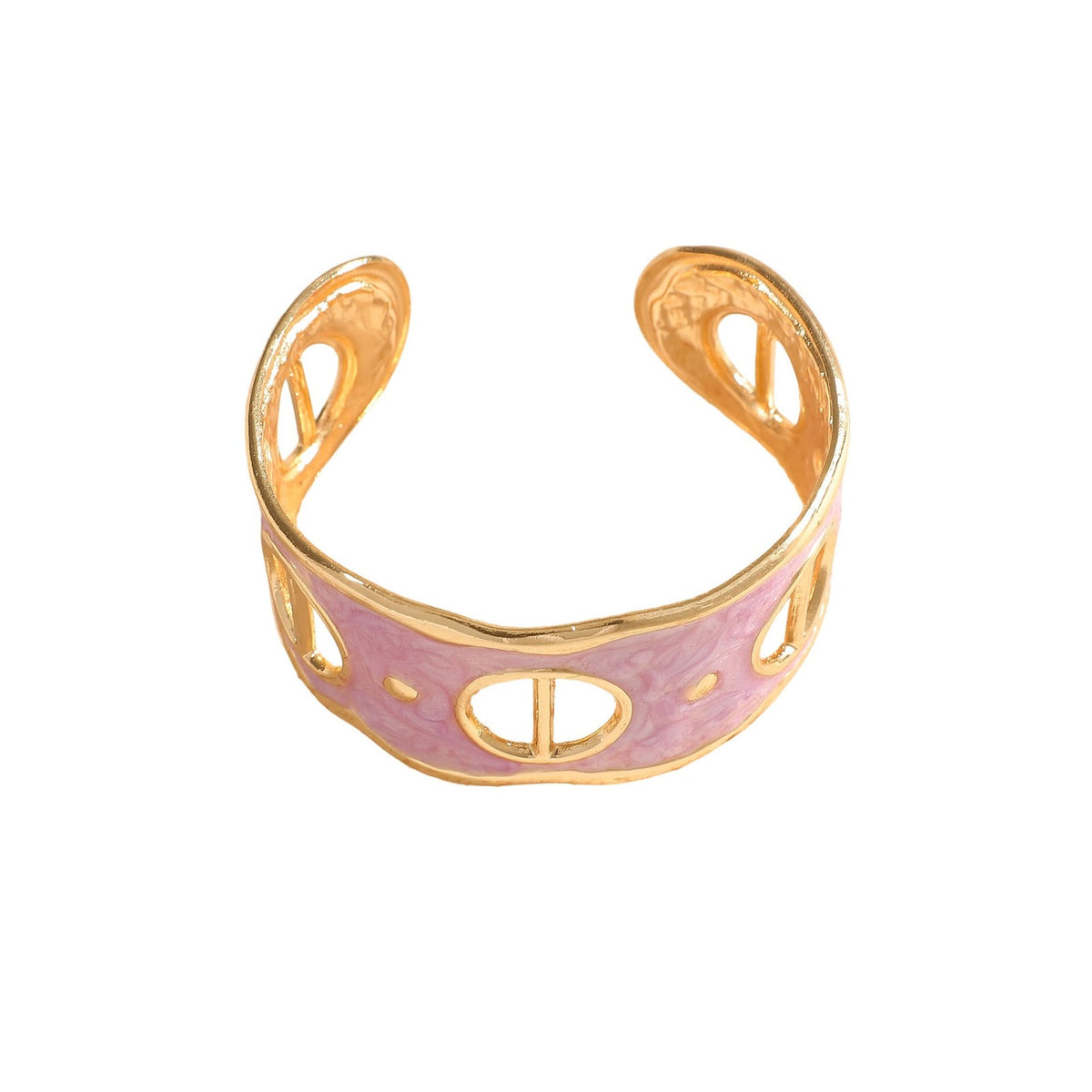 Classy Enamel Geometric Open Cuff Bracelet