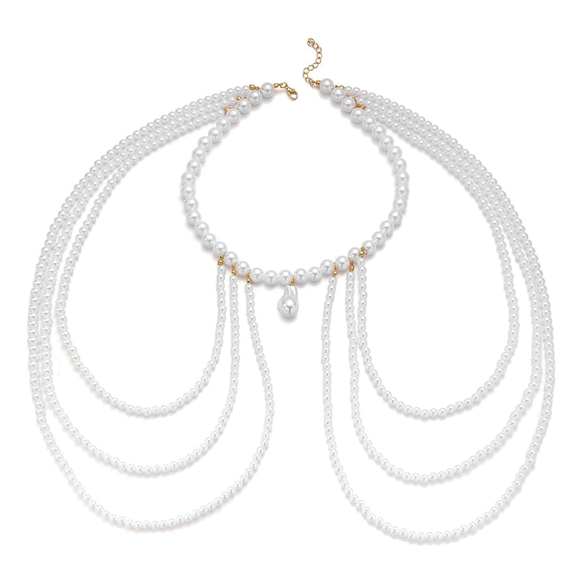 Classy Multi-Layer Faux Pearl Shoulder Necklace