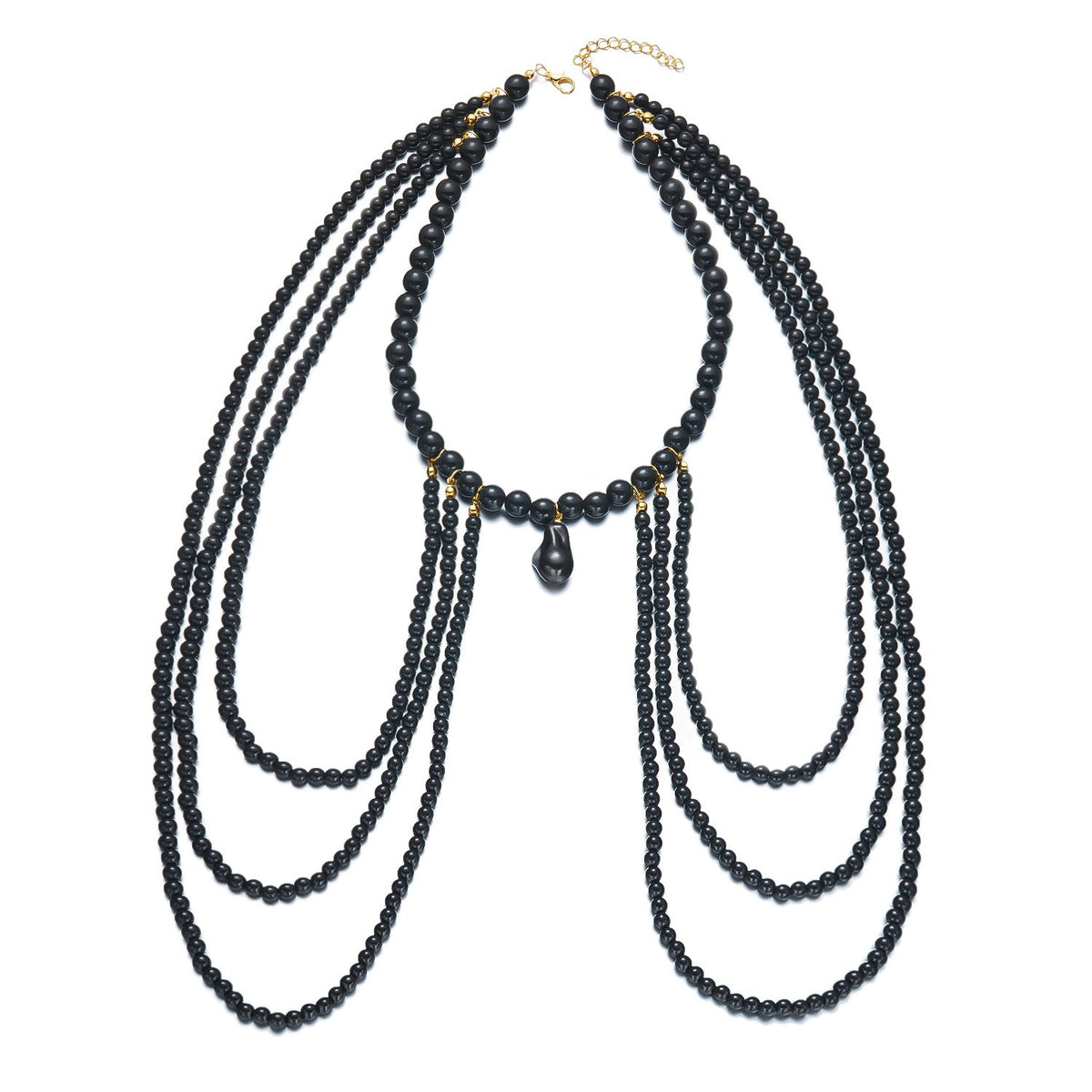 Classy Multi-Layer Faux Pearl Shoulder Necklace
