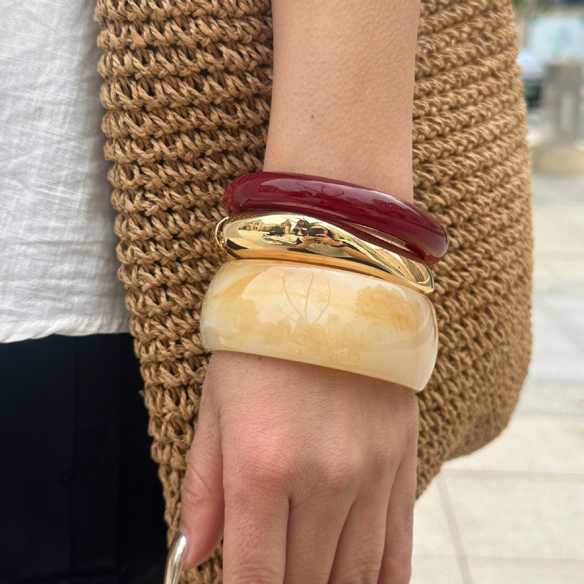 3pc Elegant Mixed Bangle Set