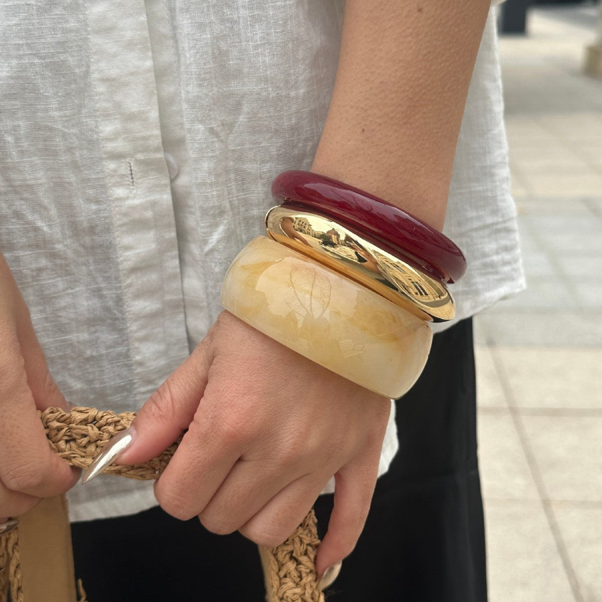 3pc Elegant Mixed Bangle Set