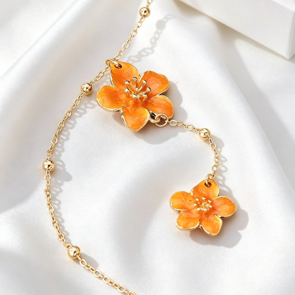 Dainty Pink Floral Y-Necklace