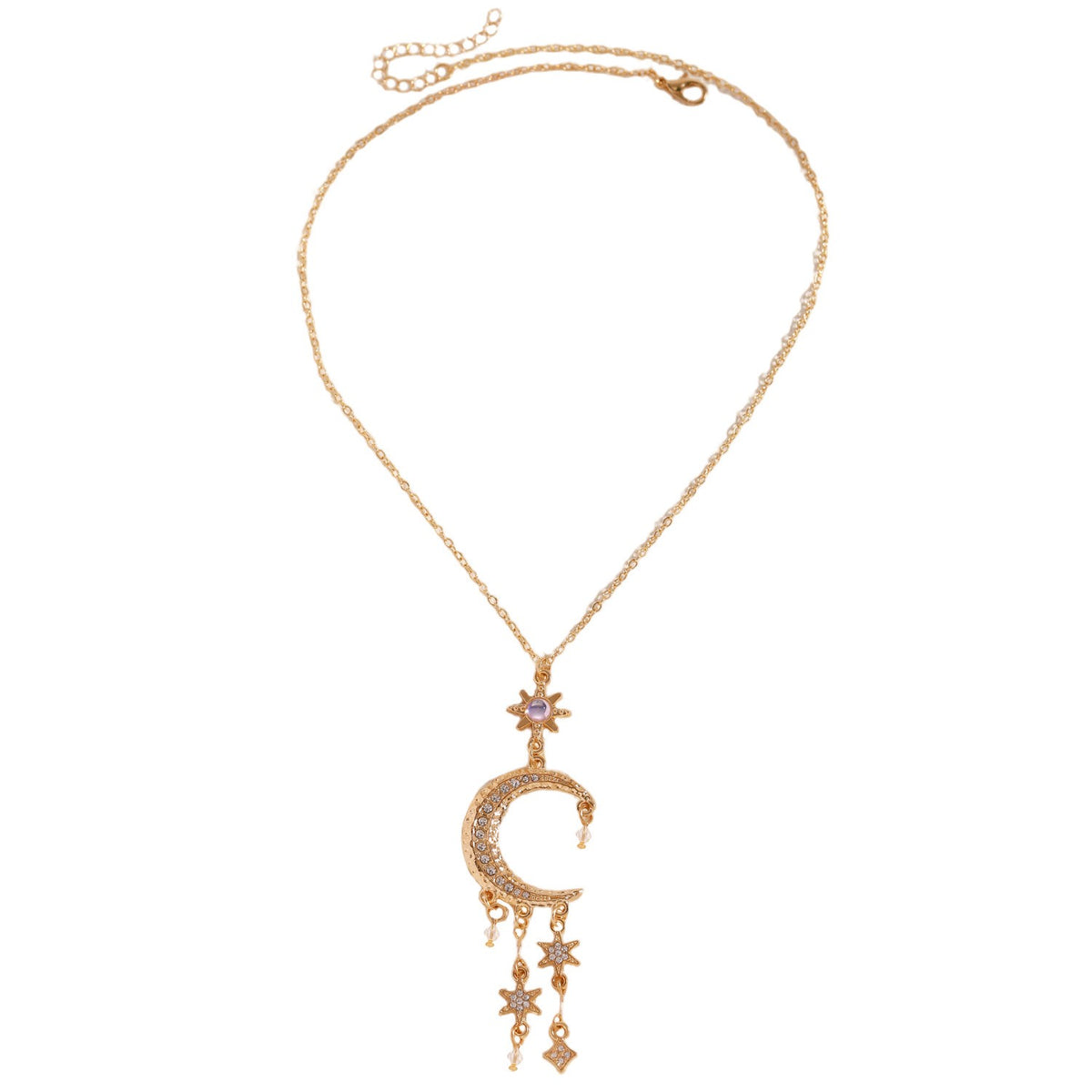 Boho Sun Moon Star Necklace & Earring Set