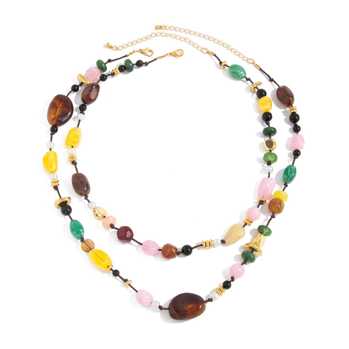 Boho Multi-Layer Colorful Resin Bead Necklace