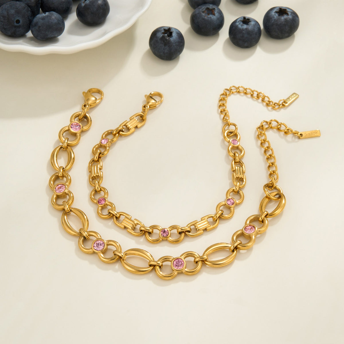 18k Dainty Crystal Link Bracelet