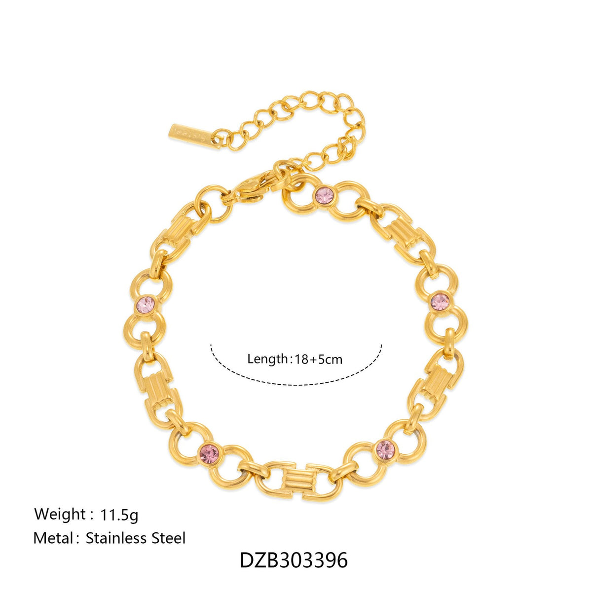 18k Dainty Crystal Link Bracelet