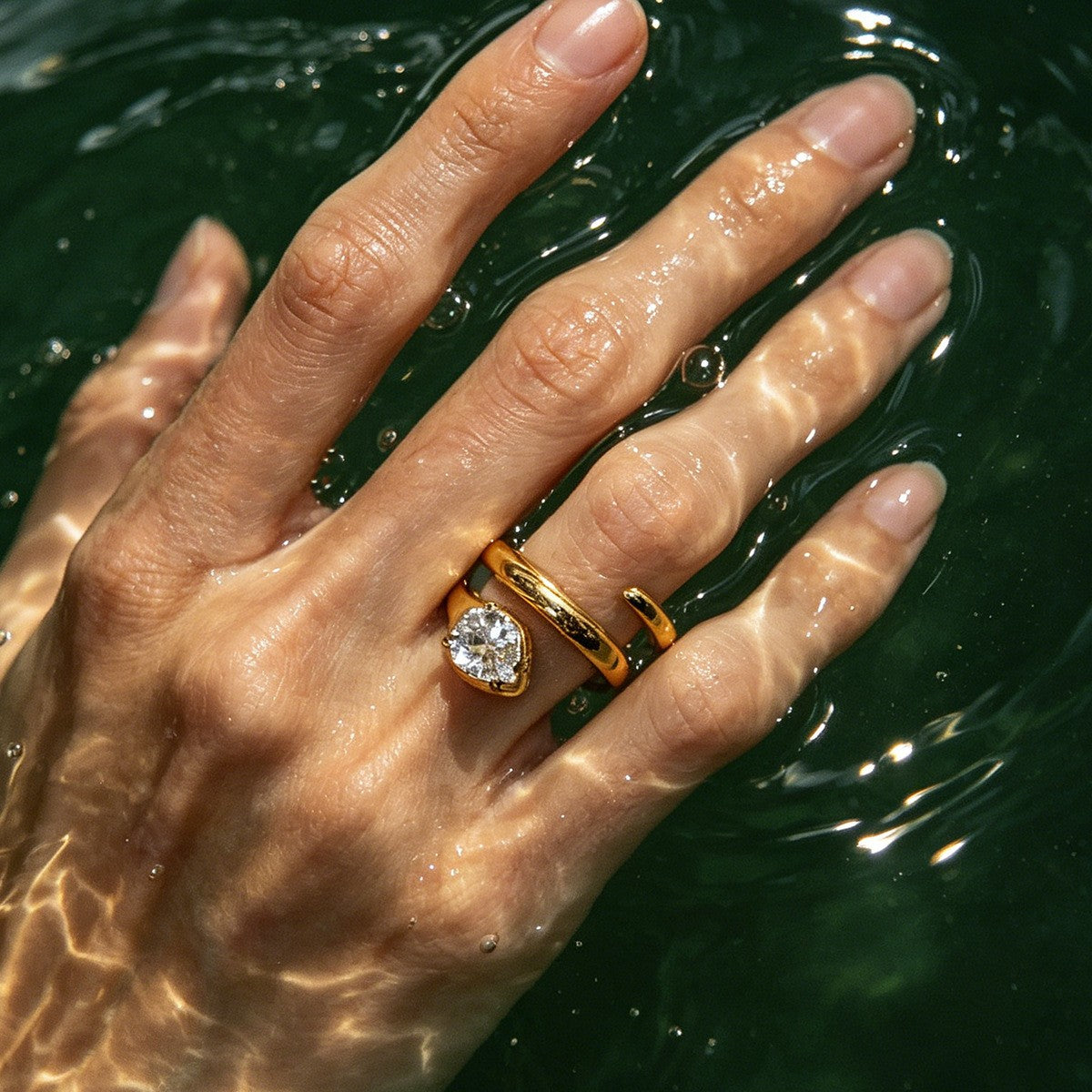 Classy Cubic Zirconia Snake Ring