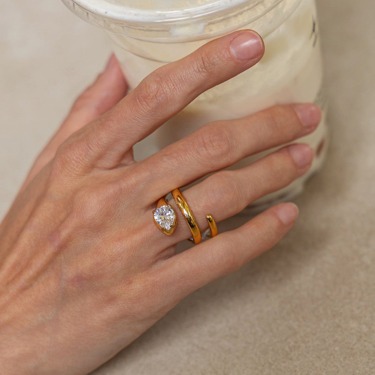 Classy Cubic Zirconia Snake Ring