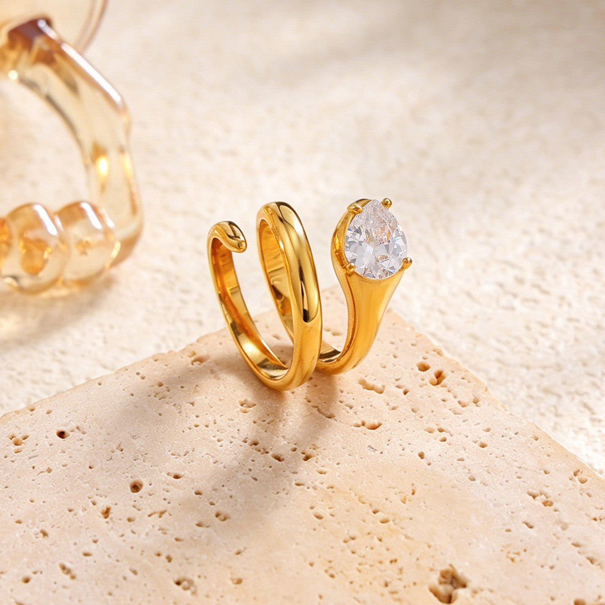 Classy Cubic Zirconia Snake Ring