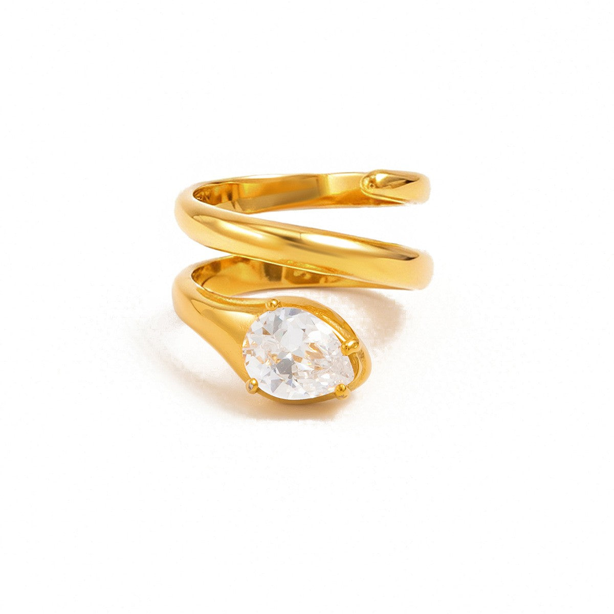 Classy Cubic Zirconia Snake Ring