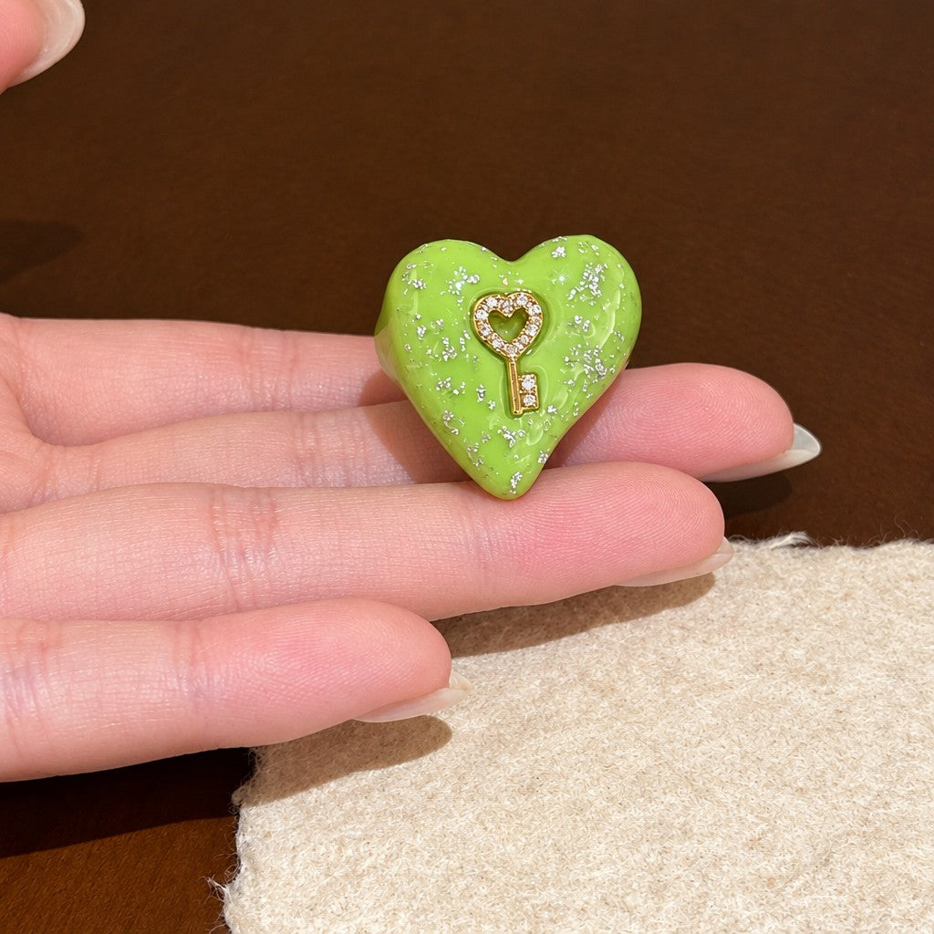 Playful Resin Heart & Star Ring Set