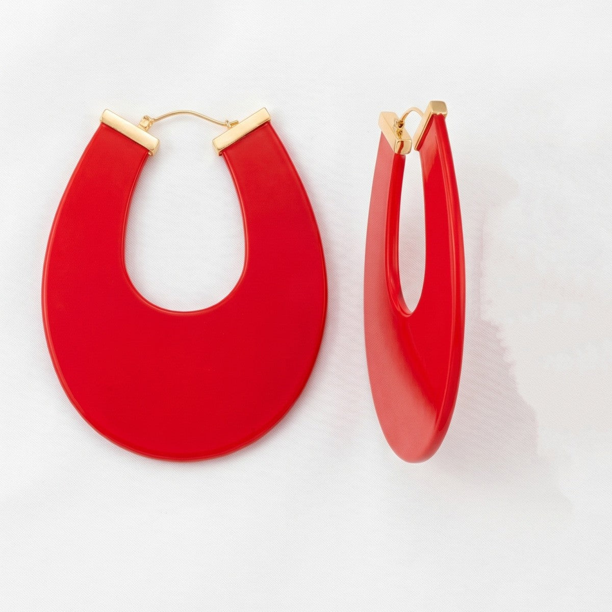 Classy Red Geometric Statement Earrings