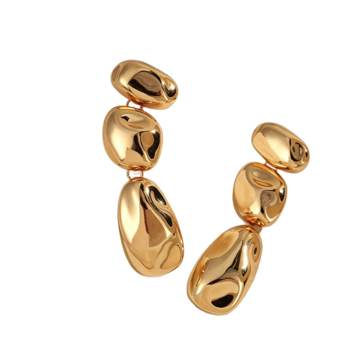 Classy Molten Pebble Dangle Earrings