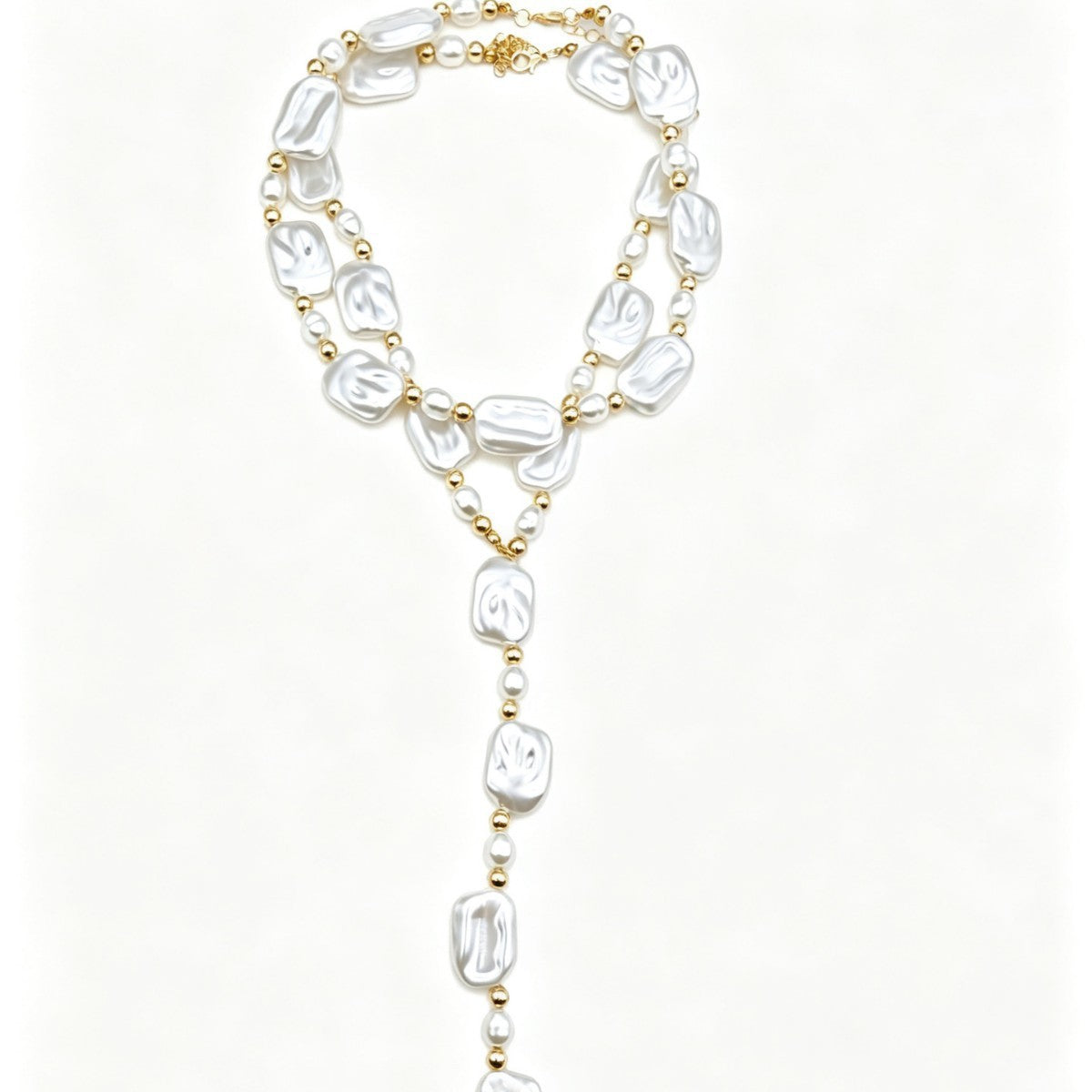 Elegant Baroque Pearl Y-Necklace