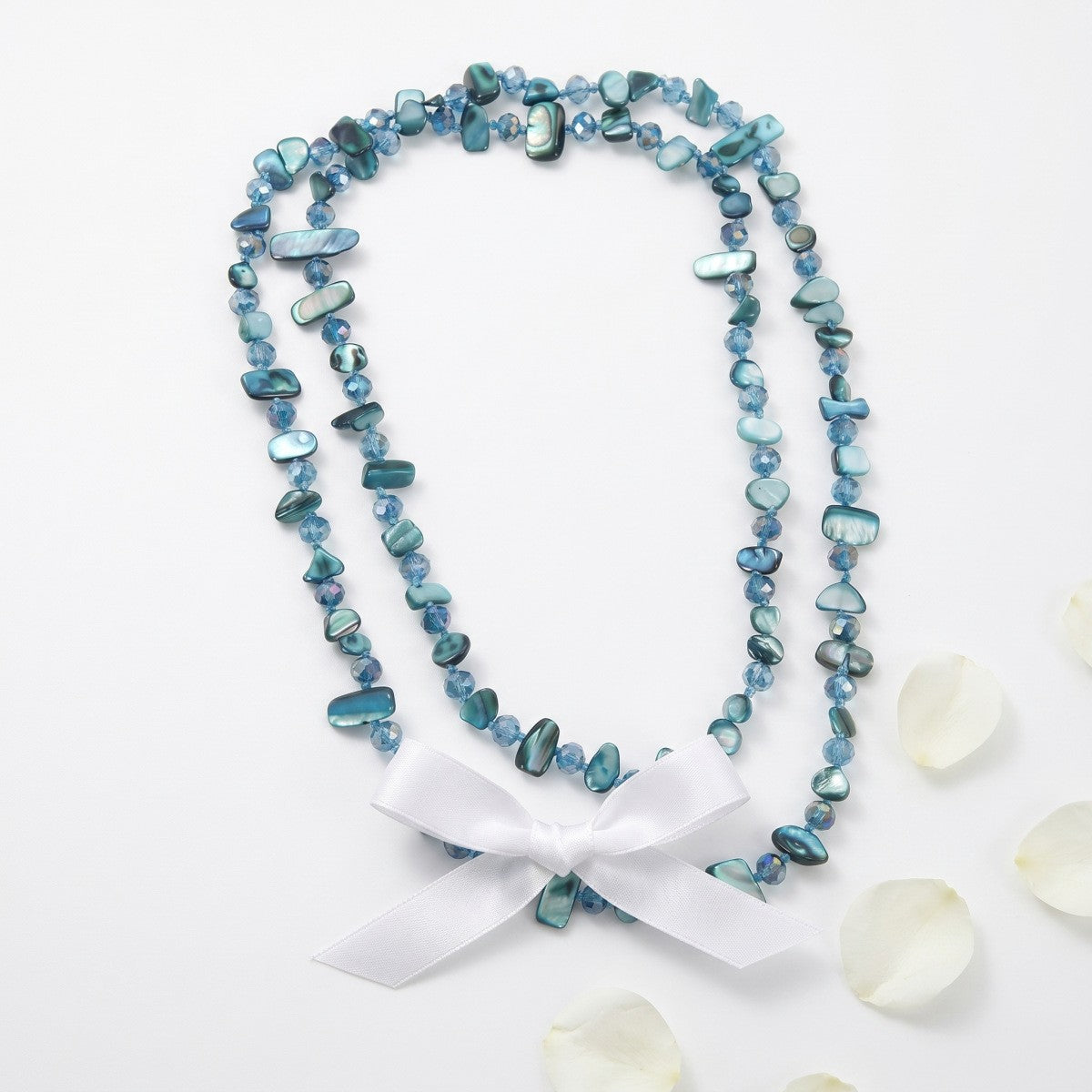 Boho Layered Blue Shell Chip Necklace