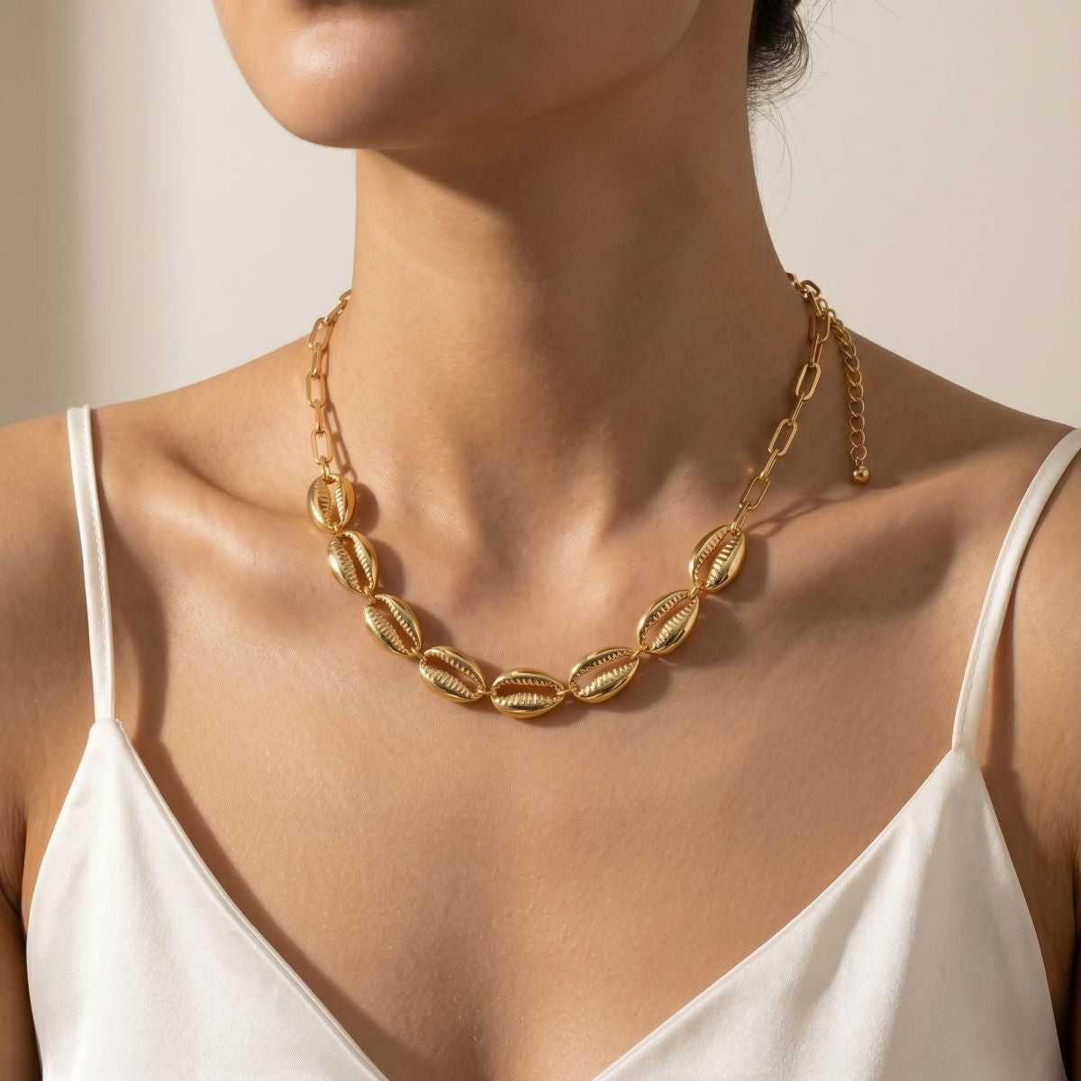 Classy Polished Cowrie Shell Necklace