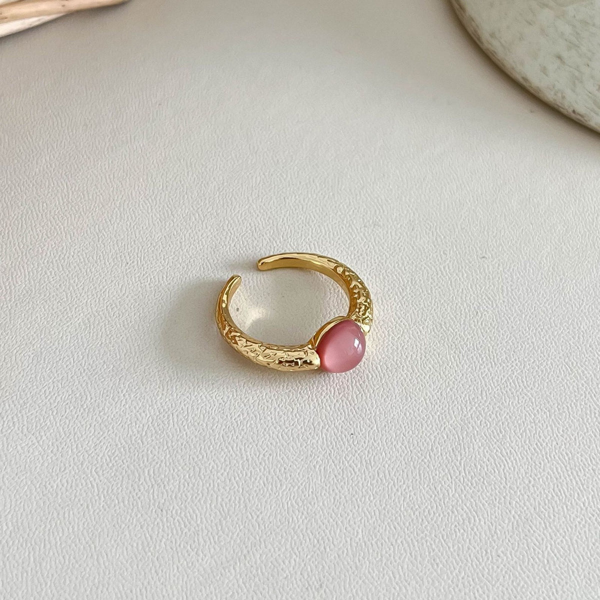 Vintage Natural Stone Adjustable Open Ring