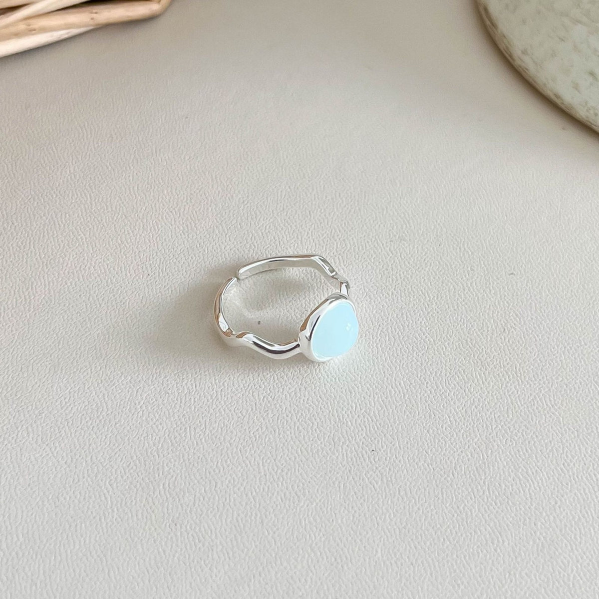 Vintage Natural Stone Adjustable Open Ring