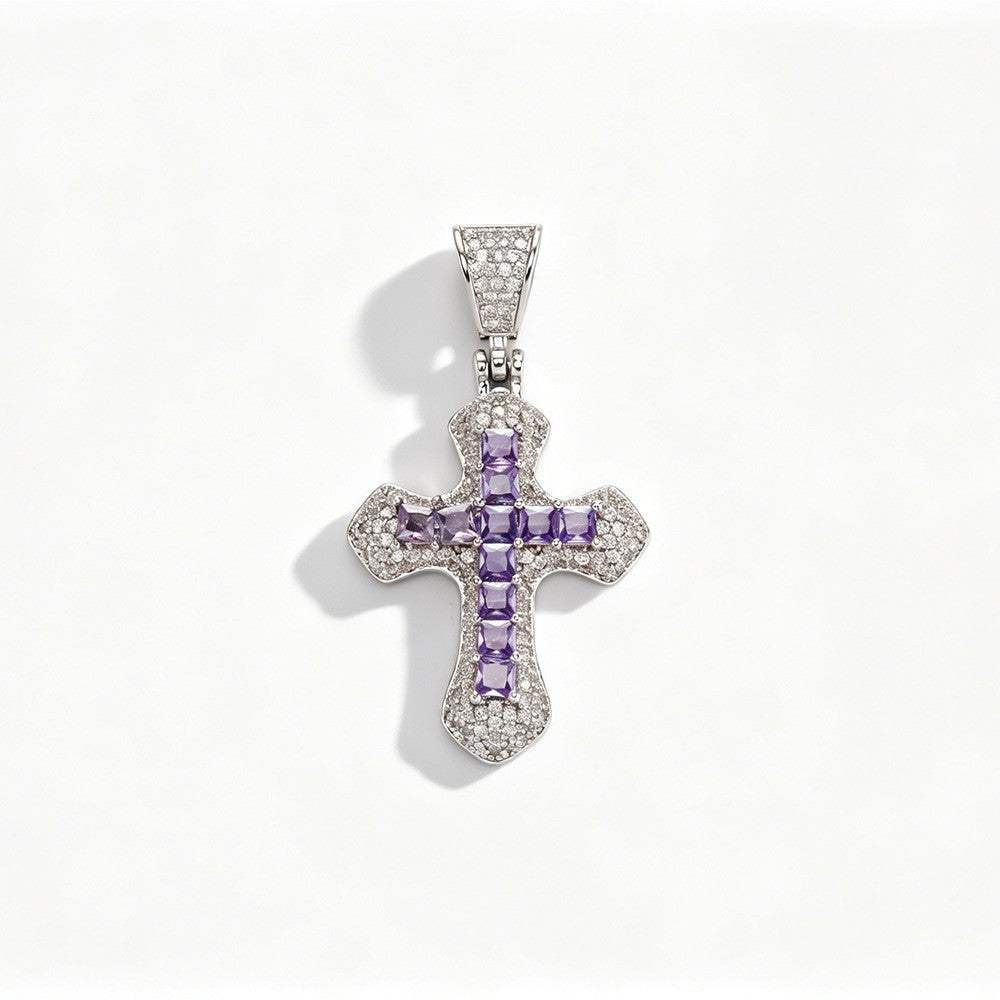 Classy Iced Out Cross Pendant Necklace