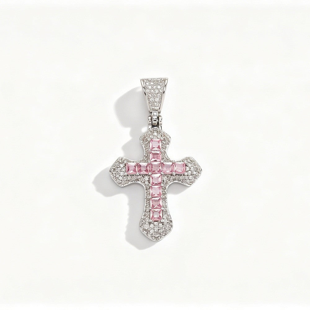 Classy Iced Out Cross Pendant Necklace