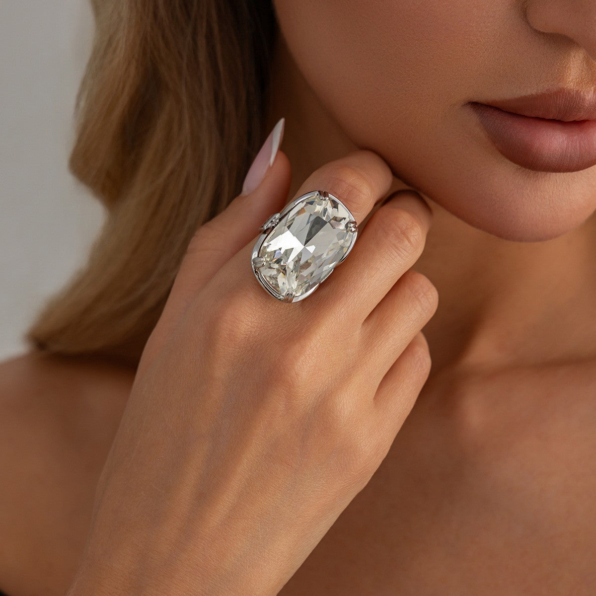 Classy Floral and Cushion Cut Ring