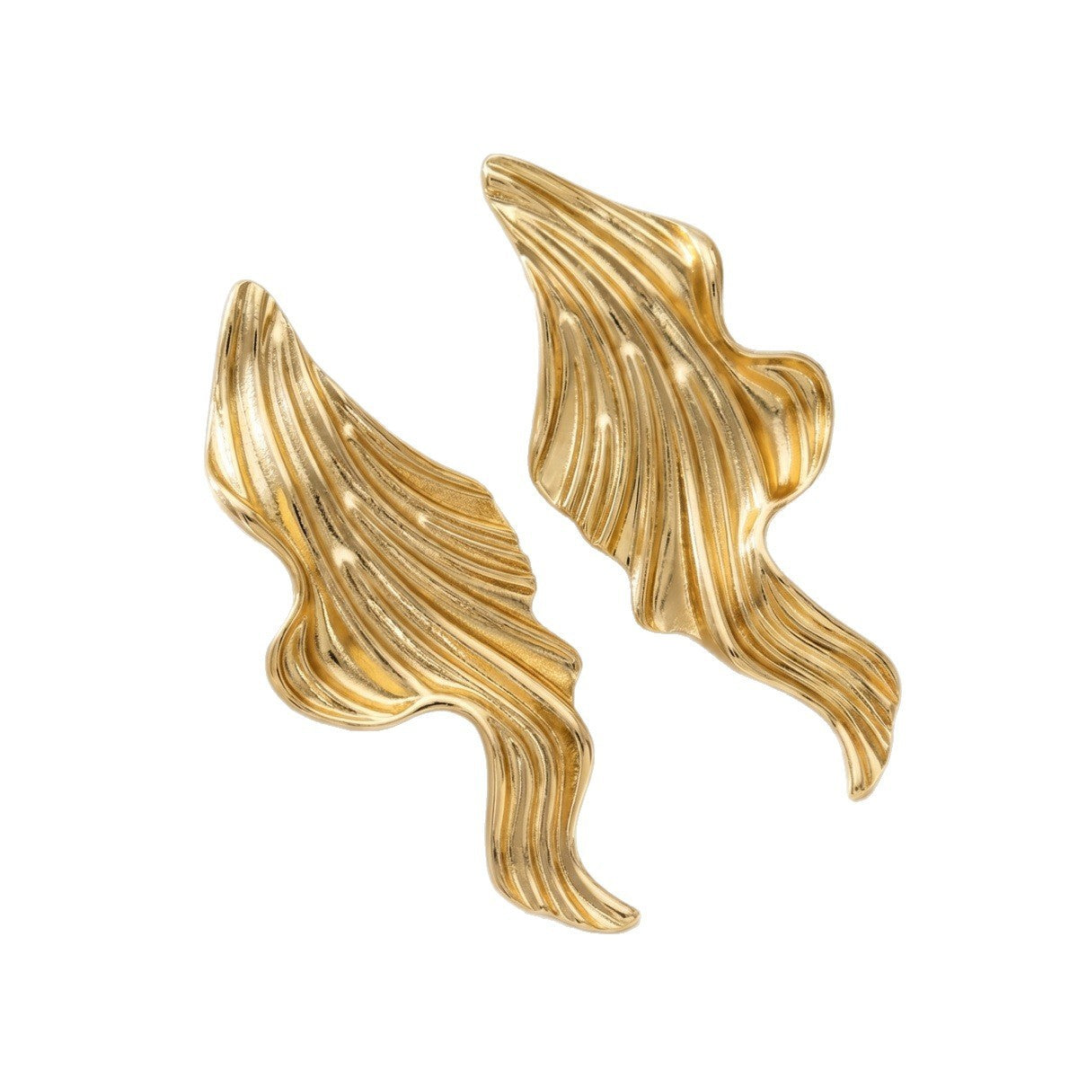 Classy Textured Wave Statement Earrings