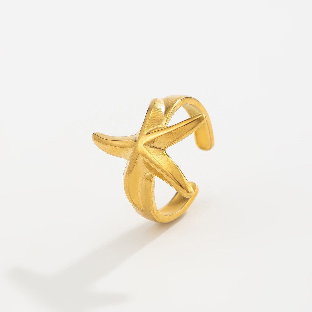 Boho Coastal Shell Starfish Ring Set
