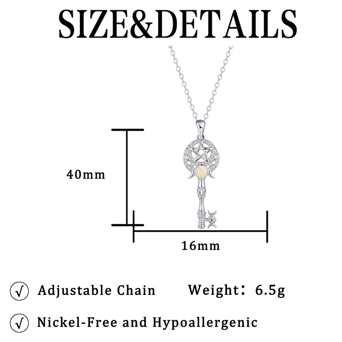 Boho Celestial Star Key Necklace