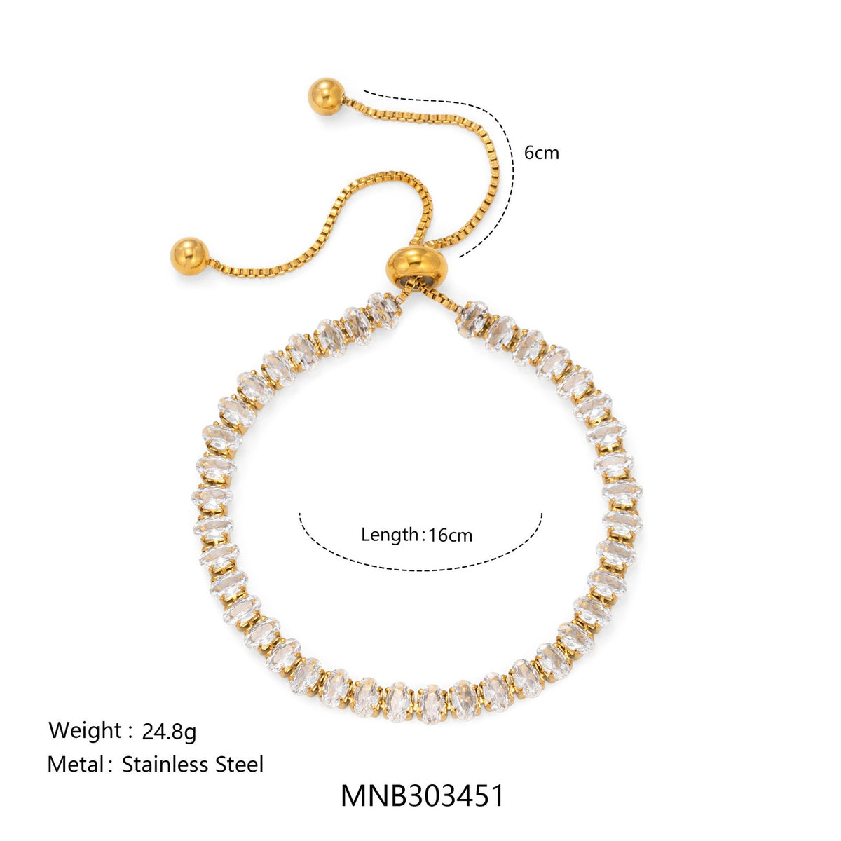 Elegant Mixed Cut Cubic Zirconia Bracelet