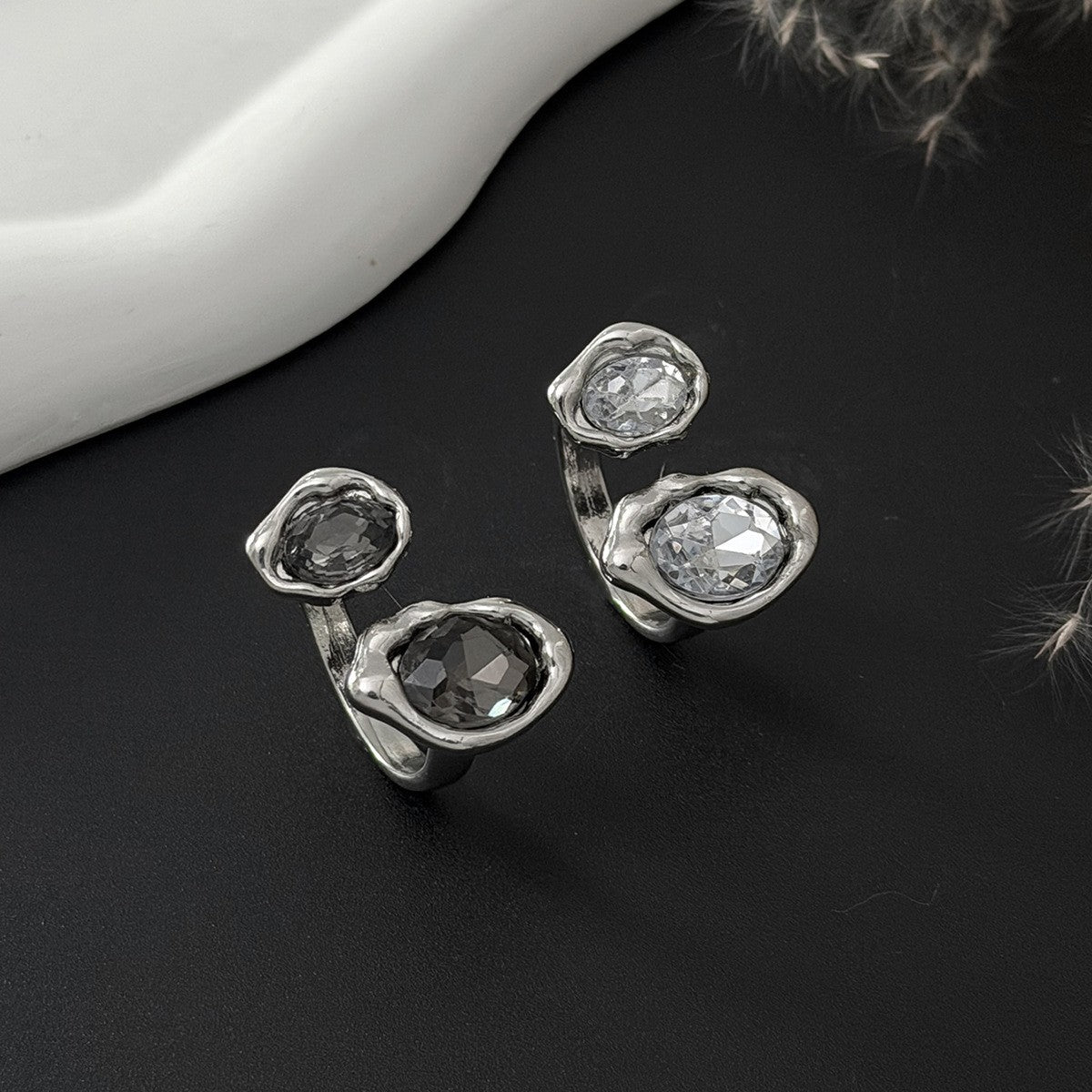 Classy Oval Gemstone Open Ring
