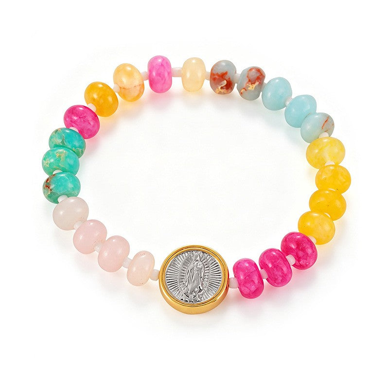 Classy Multi-Color Beaded Charm Bracelet Set