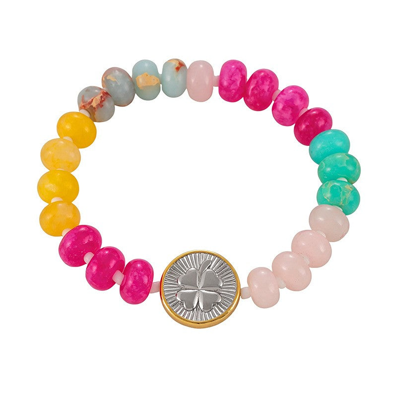 Classy Multi-Color Beaded Charm Bracelet Set