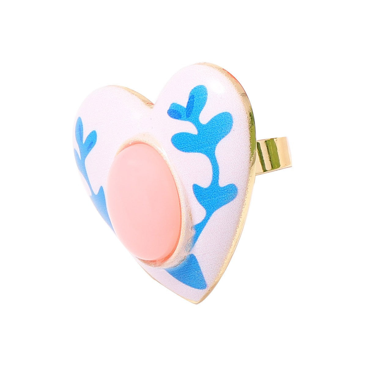 Romantic Enamel Floral Open Ring