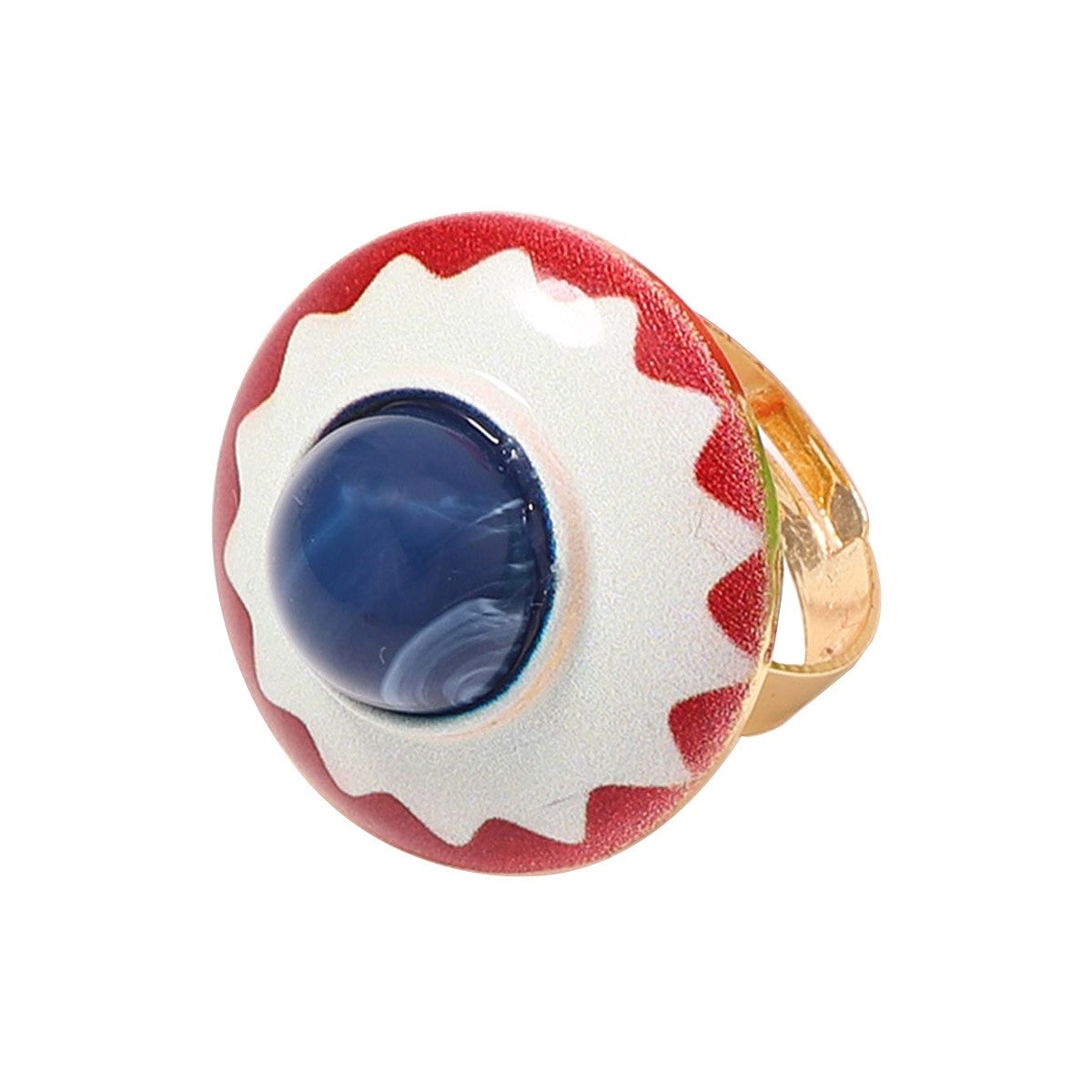Romantic Enamel Floral Open Ring