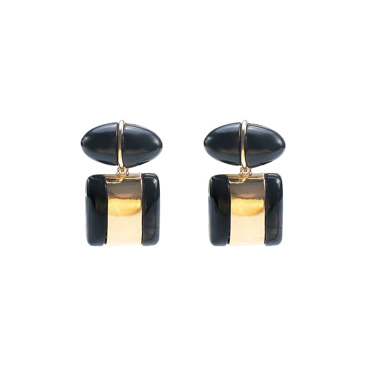 Classy Vintage Green Geometric Resin Drop Earrings