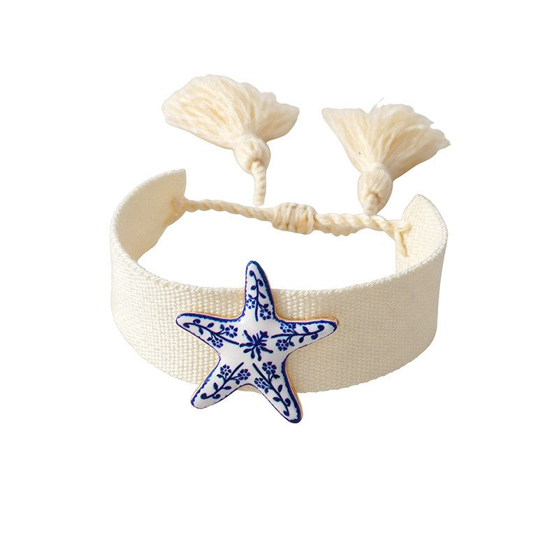 Playful Nautical Starfish & Crab Bracelet Set