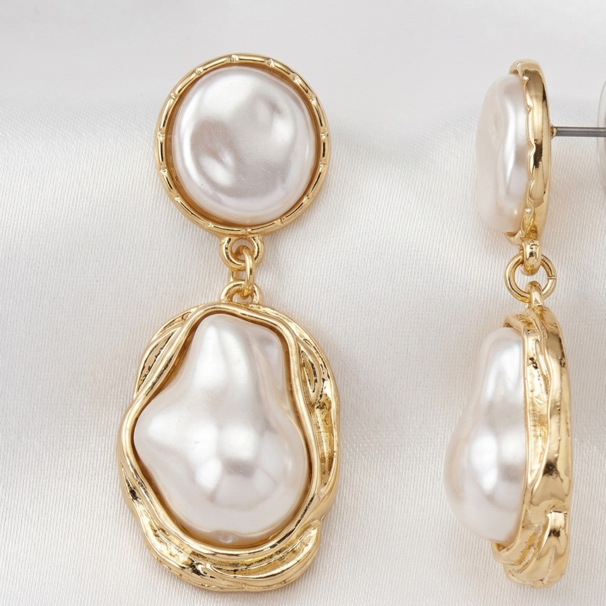 Classy Vintage Baroque Pearl Drop Earrings