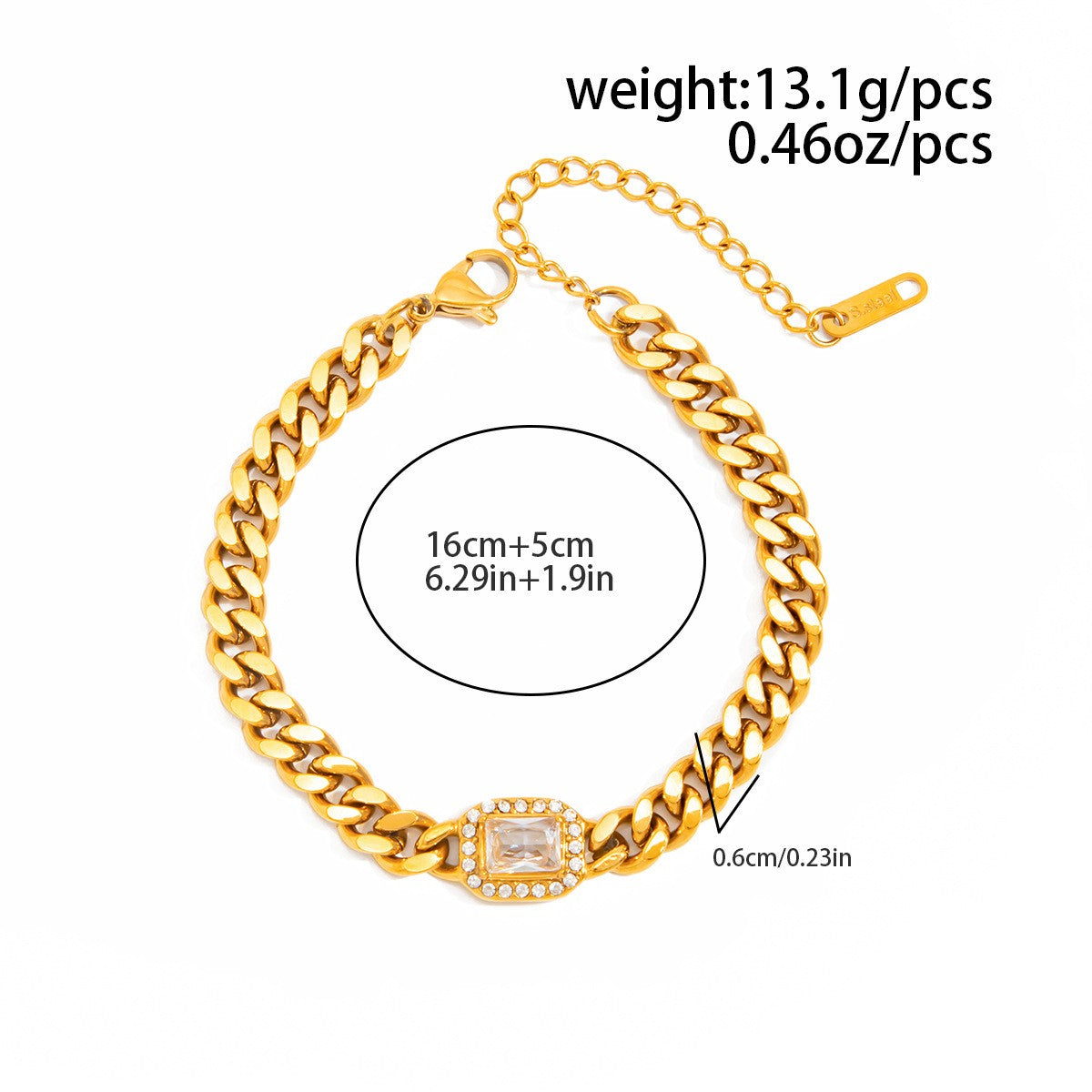 Classy Geometric Chain & Bead Bracelet Stack