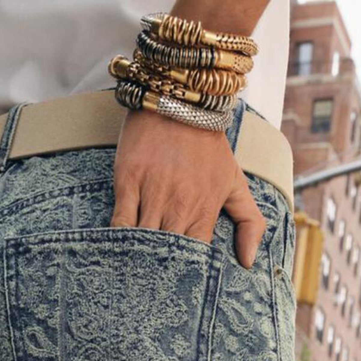 Classy Mixed Texture Stackable Bangle Set