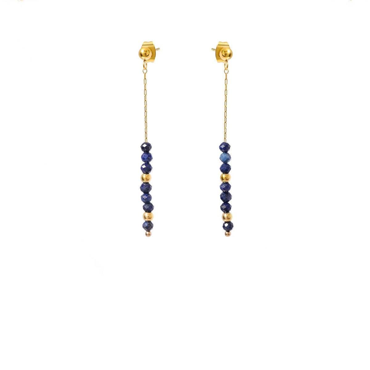 Boho Lapis Lazuli Beaded Necklace & Earring Set