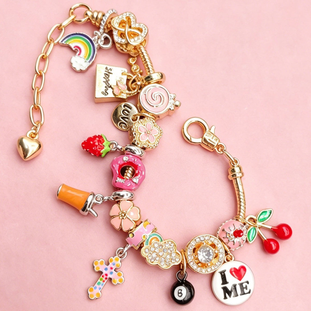 Dainty Mixed Enamel Charm Bracelet