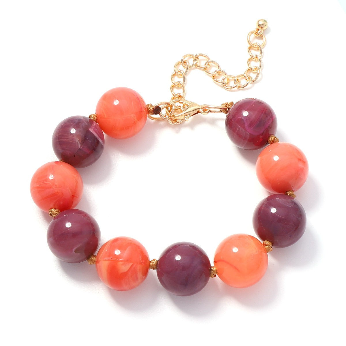 Boho Multicolor Round Bead Bracelet Stack