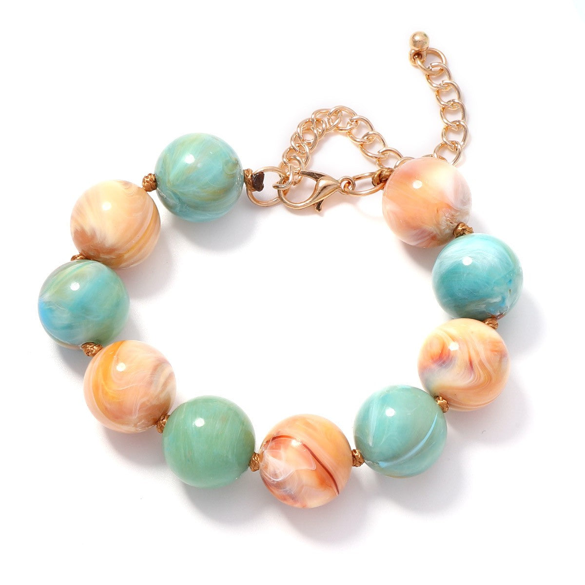 Boho Multicolor Round Bead Bracelet Stack
