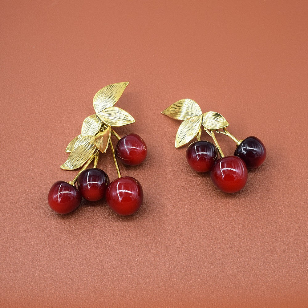 Romantic Red Cherry Drop Earrings