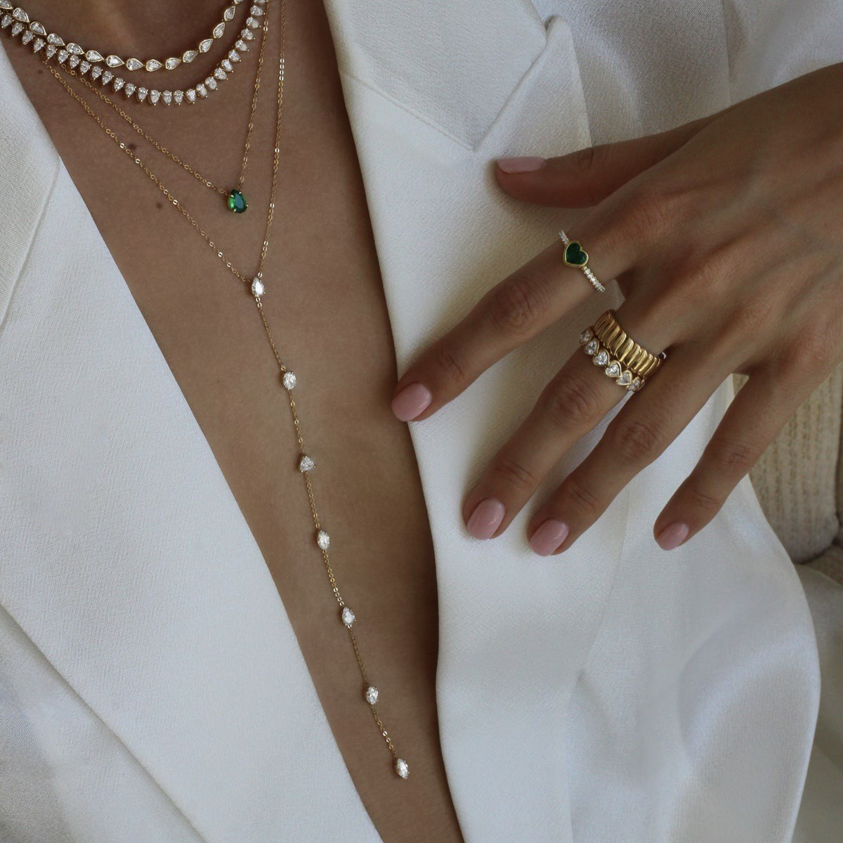 Dainty Cascading Teardrop Y-Necklace