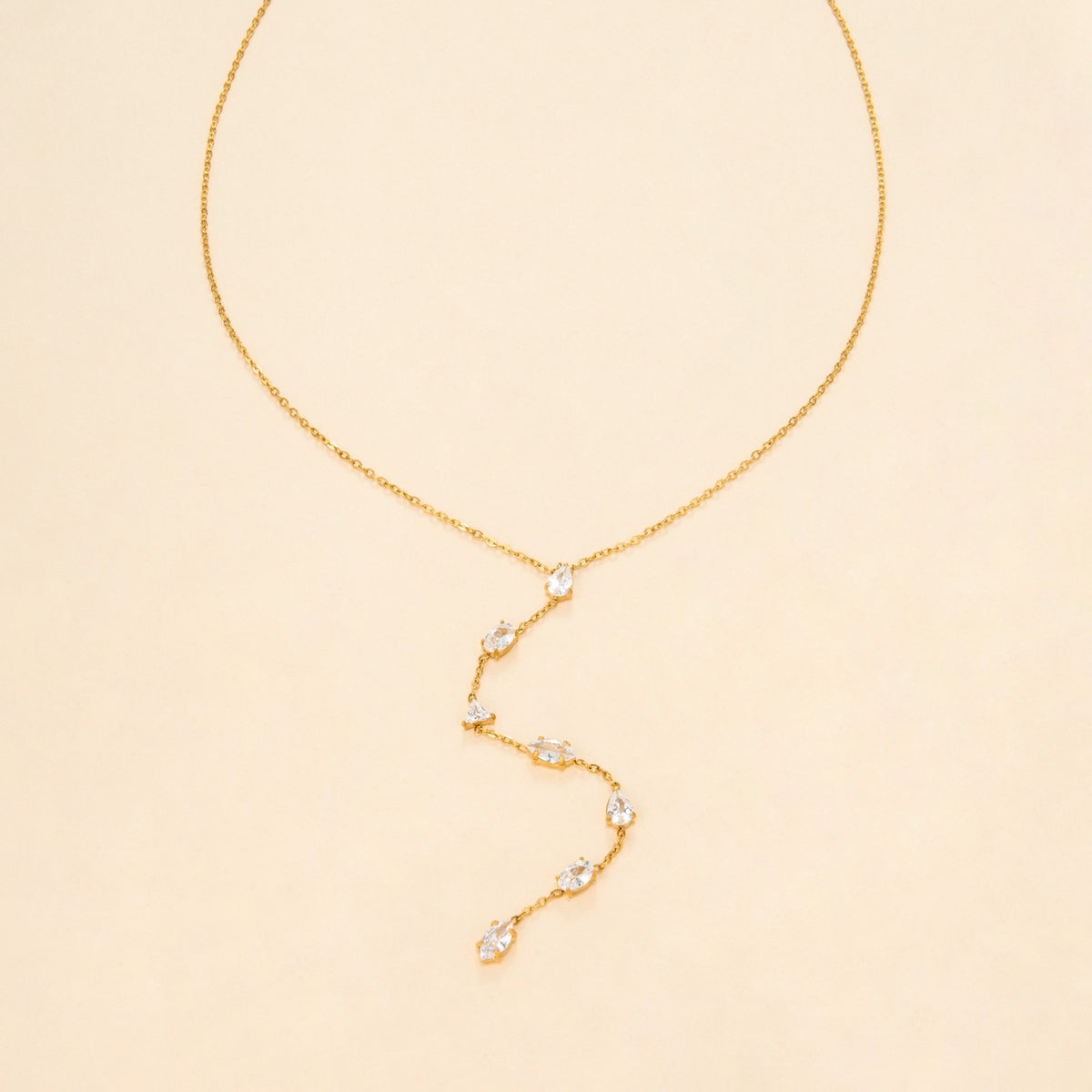 Dainty Cascading Teardrop Y-Necklace