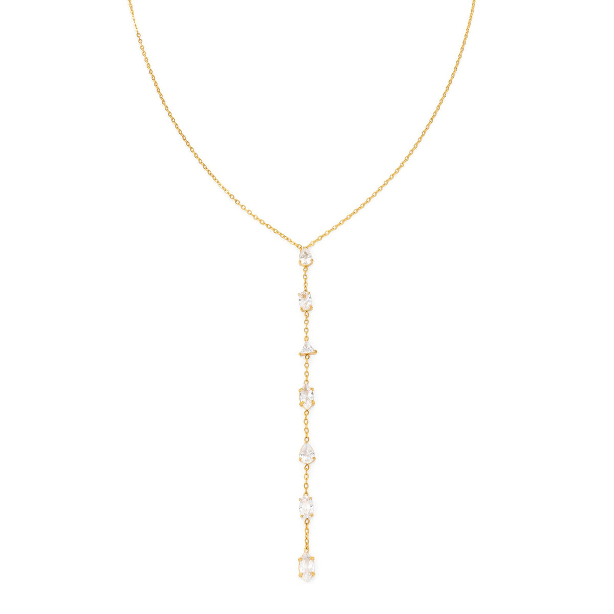 Dainty Cascading Teardrop Y-Necklace