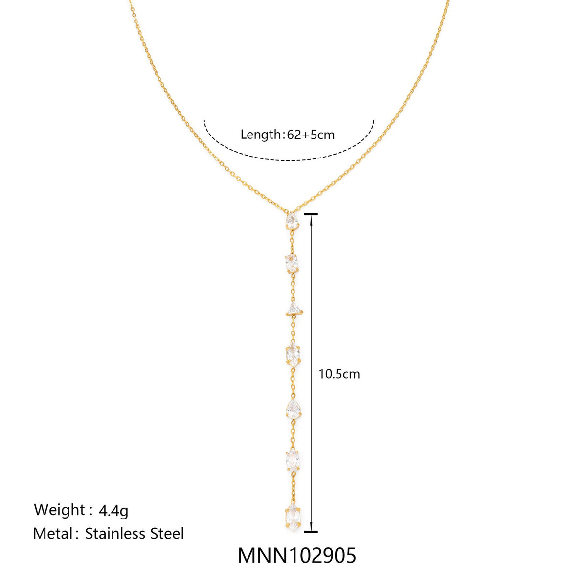 Dainty Cascading Teardrop Y-Necklace
